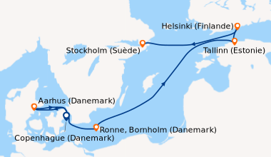 Itinéraire de la croisière Copenhague (Danemark), Aarhus (Danemark), Ron...