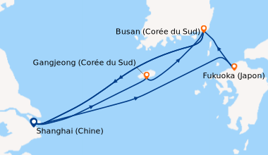 Carte de l'itinéraire de la croisière