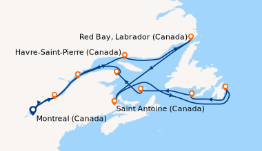 Itinéraire de la croisière Montreal (Canada), Saint-Laurent (fleuve/Cana...