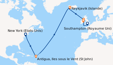 Itinéraire de la croisière New York (Etats-Unis), En mer, Halifax (Canad...