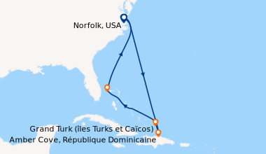 Itinéraire de la croisière Norfolk, USA, En mer, En mer, Half Moon Cay (...