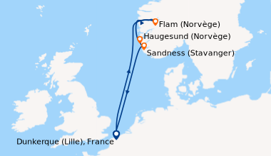 Itinéraire de la croisière Le meilleur de la Norvège