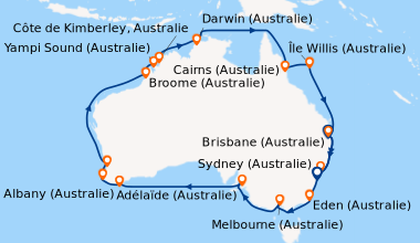 Itinéraire de la croisière Brisbane (Australie), En mer, Newcastle (Aust...