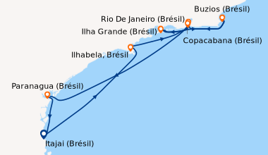 Itinéraire de la croisière Itajai (Brésil), Ilhabela, Brésil, Rio De Jan...