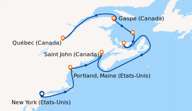 Itinéraire de la croisière New York (Etats-Unis), New York (Etats-Unis),...