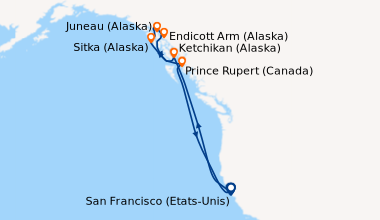 Itinéraire de la croisière San Francisco (Etats-Unis), En mer, En mer, K...