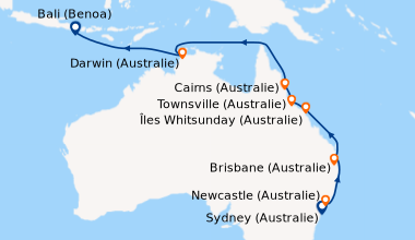 Carte de l'itinéraire de la croisière