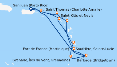 Itinéraire de la croisière San Juan (Porto Rico), Saint Thomas (Charlott...