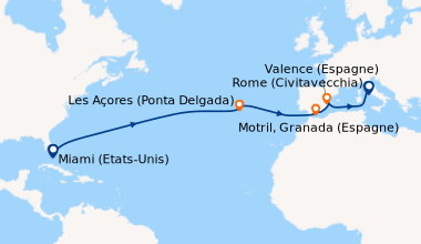 Itinéraire de la croisière Miami (Etats-Unis), En mer, En mer, En mer, E...