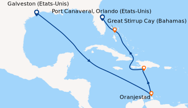 Itinéraire de la croisière Galveston (Etats-Unis), En mer, En mer, En me...