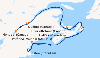 Itinéraire de la croisière Boston (Etats-Unis), Portland, Maine (Etats-U...