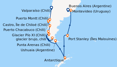 Itinéraire de la croisière Valparaíso (Chili), En mer, Puerto Montt (Chi...