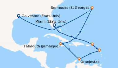 Itinéraire de la croisière Miami (Etats-Unis), En mer, En mer, Tortola (...