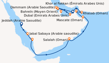 Itinéraire de la croisière Jeddah (Arabie Saoudite), Jabal Sabaya (Arabi...