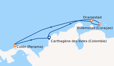 Itinéraire de la croisière Carthagène des Indes (Colombie) , En mer, En ...