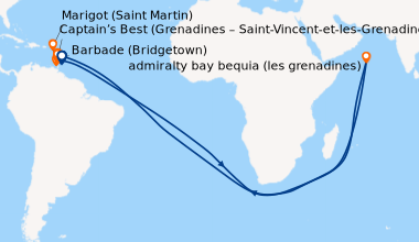 Itinéraire de la croisière Barbade (Bridgetown), Captain’s Best (Grenadi...