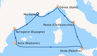 Itinéraire de la croisière Couleurs du Sud
