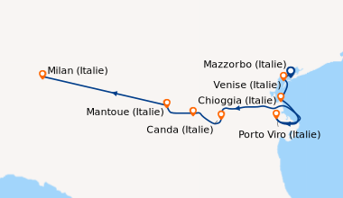 Itinéraire de la croisière Croisière de Venise, bijou de la Renaissance & lac de Côme  (VMM_PP)