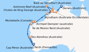 Itinéraire de la croisière Darwin (Australie), En mer, Wyndham (Australi...