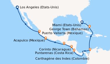 Itinéraire de la croisière Miami (Etats-Unis), En mer, George Town (Baha...