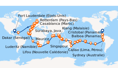 Itinéraire de la croisière Fort Lauderdale (Etats-Unis), En mer, En mer,...
