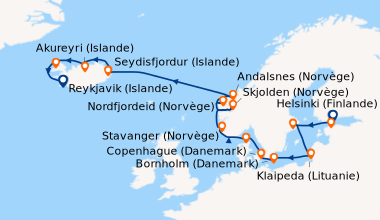 Itinéraire de la croisière Helsinki (Finlande), Tallinn (Estonie), Stock...