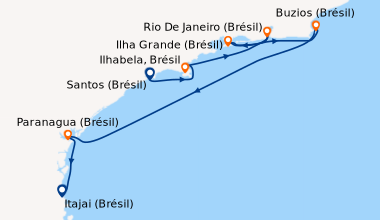 Itinéraire de la croisière Santos (Brésil), Ilhabela, Brésil, Rio De Jan...