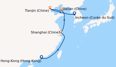 Itinéraire de la croisière Hong-Kong (Hong-Kong), Hong-Kong (Hong-Kong),...