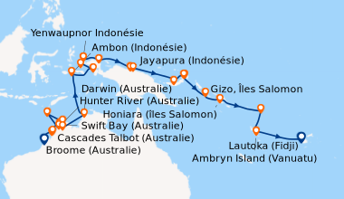 Itinéraire de la croisière Broome (Australie), Cascades Talbot (Australi...