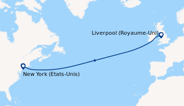 Itinéraire de la croisière Liverpool (Royaume-Uni), En mer, En mer, En m...