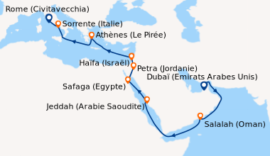 Itinéraire de la croisière Dubaï (Emirats Arabes Unis), En mer, En mer, ...
