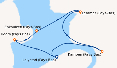 Itinéraire de la croisière Amsterdam et les perles de l'IJsselmeer (LEY_PP)