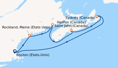Itinéraire de la croisière Boston (Etats-Unis), Rockland, Maine (Etats U...