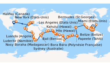 Itinéraire de la croisière Miami (Etats-Unis), Miami (Etats-Unis), En me...