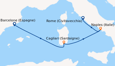 Itinéraire de la croisière Tapas & Limoncello