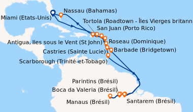Itinéraire de la croisière Miami (Etats-Unis), En mer, En mer, Tortola (...