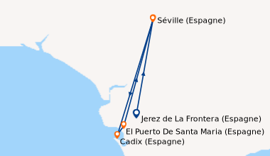 Itinéraire de la croisière La route du jambon et des villages blancs - L'Andalousie authentique : architecture, traditions et spécialités culinaires (SVS_ANDPP)