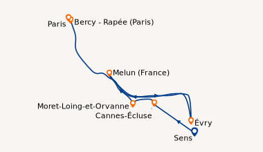 Itinéraire de la croisière Escales royales et cités médiévales, croisière sur la Petite Seine, à la rencontre de l'histoire de France (formule port/port) (SNP_RCAIPP)
