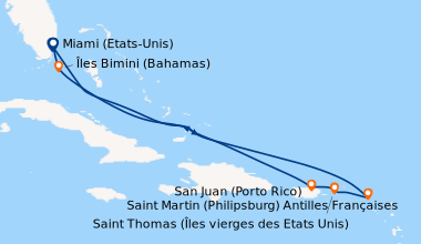 Itinéraire de la croisière Miami (Etats-Unis), En mer, En mer, Saint Mar...