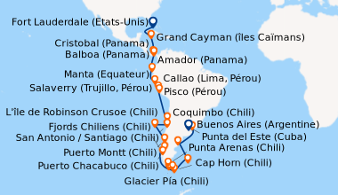 Itinéraire de la croisière Fort Lauderdale (Etats-Unis), En mer, Grand C...