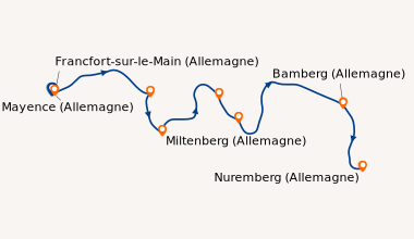 Itinéraire de la croisière Croisière au cœur des châteaux de Bavière - Sur la route des Empereurs (MYN_PP)
