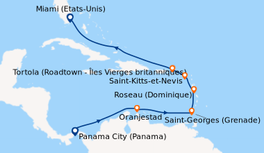 Itinéraire de la croisière Panama City (Panama), Panama City (Panama), E...