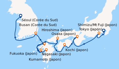 Itinéraire de la croisière Tokyo (Japon), Shimizu/Mt Fuji (Japon), En me...