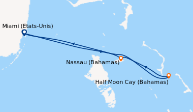 Itinéraire de la croisière Miami (Etats-Unis), Princess Cays (Bahamas), ...