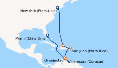 Itinéraire de la croisière Miami (Etats-Unis), En mer, En mer, Willemsta...
