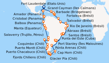 Itinéraire de la croisière Fort Lauderdale (Etats-Unis), En mer, Grand C...