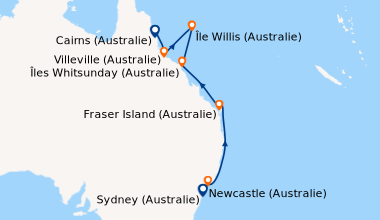 Itinéraire de la croisière Sydney (Australie), Sydney (Australie), Newca...