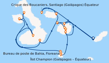 Itinéraire de la croisière San Cristobal (Îles Galapados), Île Bartolomé...