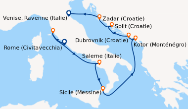 Itinéraire de la croisière Rome (Civitavecchia), Livourne (Florence, Pis...