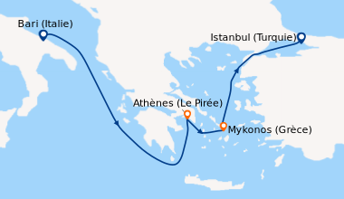 Itinéraire de la croisière Mythes & Empires
